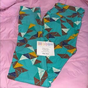 NWT!! 💙 LuLaRoe Leggings - Teal with Multicolor Geometric Pattern